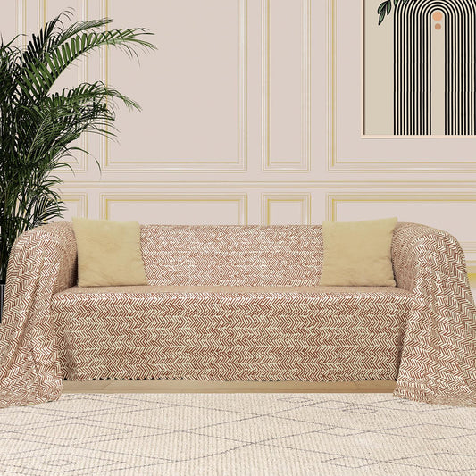 SoftMicro İskandinav Desenli Boho180x220 cm Koltuk Örtüsü Şalı, Kanepe Örtüsü, Tv Battaniyesi  Kiremit Rengi